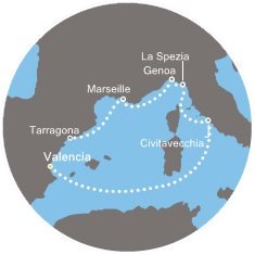 Španielsko, Taliansko, Francúzsko z Valencie na lodi Costa Fortuna