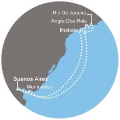 Argentína, Brazília, Uruguaj z Buenos Aires na lodi Costa Fascinosa