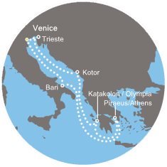 Taliansko, Čierna Hora, Grécko z Benátok na lodi Costa Deliziosa
