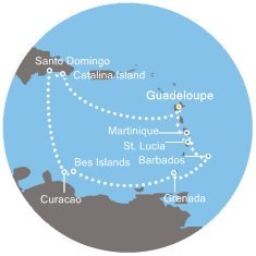 Guadeloupe, , Dominikánska republika, Curacao, Bonaire, Grenada, Barbados, Svätá Lucia, Martinik z Pointe-à-Pitre na lodi Costa Favolosa