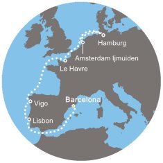 Španielsko, Portugalsko, Francúzsko, Nemecko, Holandsko z Barcelony na lodi Costa Fortuna
