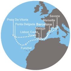Španielsko, Portugalsko, Taliansko, Francúzsko z Barcelony na lodi Costa Fortuna