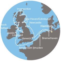 Nemecko, Holandsko, Írsko, Veľká Británia z Hamburgu na lodi Costa Fortuna