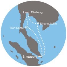 Singapur, Thajsko, Kambodža na lodi Costa Fortuna