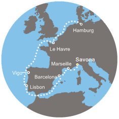 Taliansko, Francúzsko, Španielsko, Portugalsko, Nemecko zo Savony na lodi Costa Fortuna