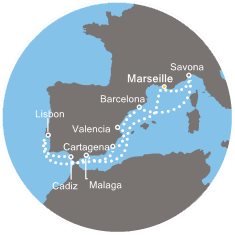 Francúzsko, Španielsko, Portugalsko, Taliansko z Marseille na lodi Costa Fascinosa