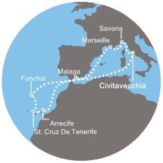 Taliansko, Francúzsko, Španielsko, Portugalsko z Civitavechie na lodi Costa Favolosa