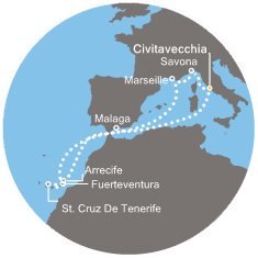 Taliansko, Francúzsko, Španielsko z Civitavechie na lodi Costa Favolosa
