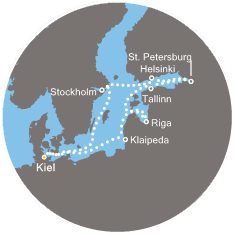 Nemecko, Švédsko, Fínsko, Rusko, Estónsko, Lotyšsko, Litva z Kielu na lodi Costa Favolosa