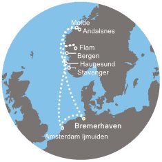 Nemecko, Holandsko, Nórsko, z Andalsnes z Bremerhavenu na lodi Costa Fortuna