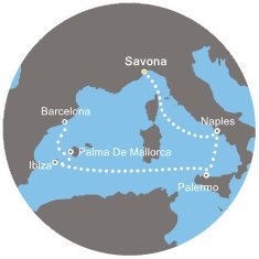 Taliansko, Španielsko zo Savony na lodi Costa Fascinosa