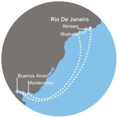 Brazília, Uruguaj, Argentína z Rio de Janeira na lodi Costa Pacifica