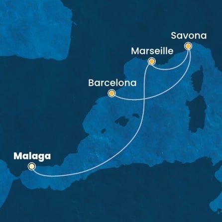Španielsko, Francúzsko, Taliansko z Málagy na lodi Costa Pacifica
