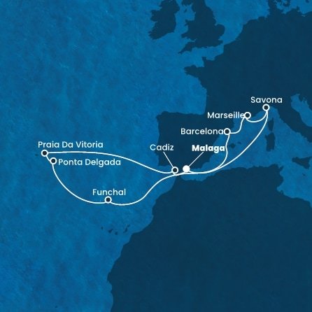 Španielsko, Portugalsko, Francúzsko, Taliansko z Málagy na lodi Costa Fascinosa