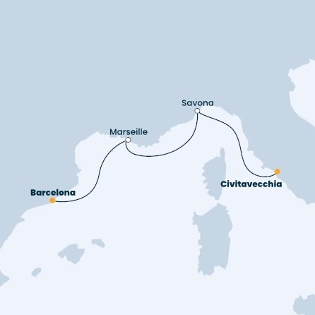 Španielsko, Francúzsko, Taliansko z Barcelony na lodi Costa Diadema