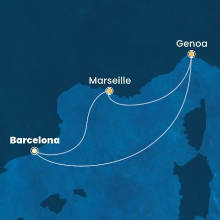 Španielsko, Francúzsko, Taliansko z Barcelony na lodi Costa Diadema