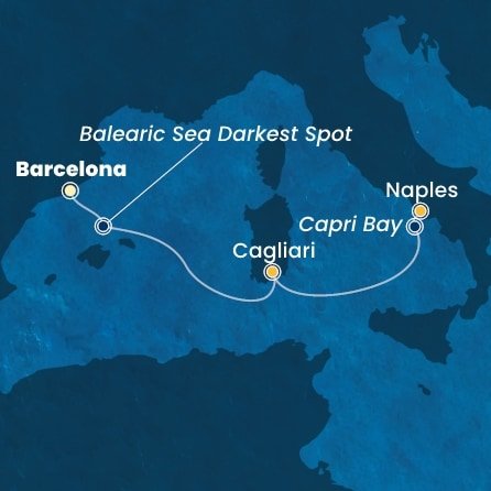 Španielsko, Taliansko z Barcelony na lodi Costa Smeralda