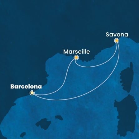 Španielsko, Taliansko, Francúzsko z Barcelony na lodi Costa Toscana