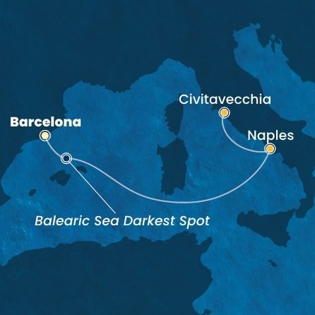 Španielsko, Taliansko z Barcelony na lodi Costa Toscana