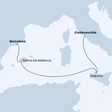 Španielsko, Taliansko z Barcelony na lodi Costa Smeralda