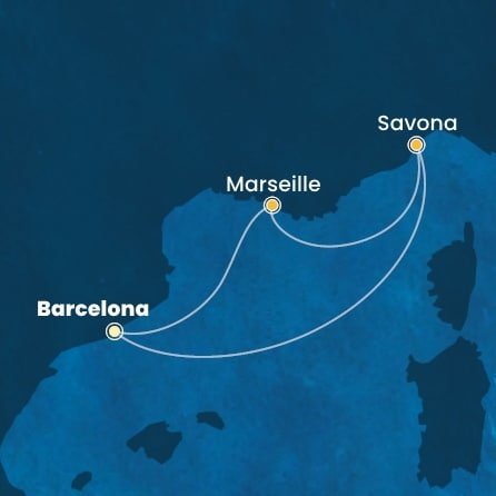 Španielsko, Taliansko, Francúzsko z Barcelony na lodi Costa Toscana