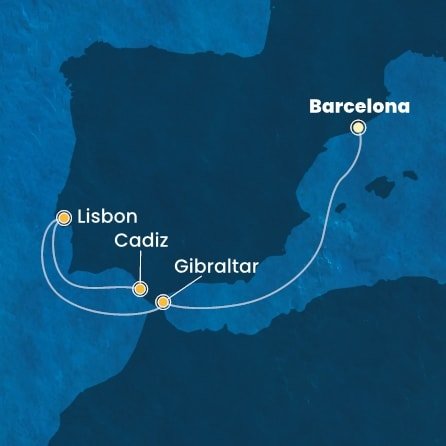 Španielsko, Gibraltár, Portugalsko z Barcelony na lodi Costa Pacifica