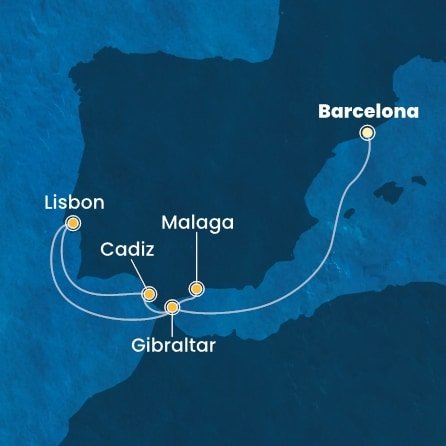 Španielsko, Gibraltár, Portugalsko z Barcelony na lodi Costa Pacifica