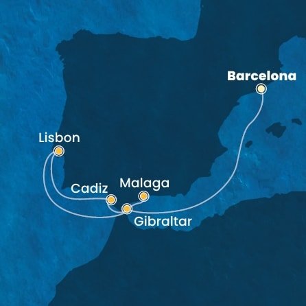 Španielsko, Gibraltár, Portugalsko z Barcelony na lodi Costa Pacifica