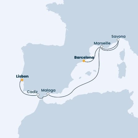 Španielsko, Francúzsko, Taliansko, Portugalsko z Barcelony na lodi Costa Fascinosa