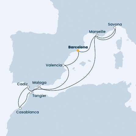Španielsko, Francúzsko, Taliansko, Maroko z Barcelony na lodi Costa Favolosa