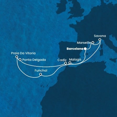Španielsko, Francúzsko, Taliansko, Portugalsko z Barcelony na lodi Costa Fortuna