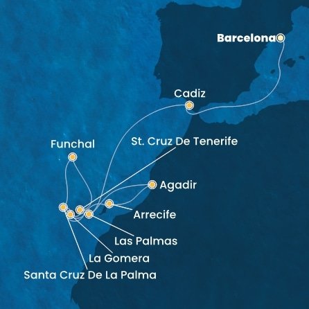 Španielsko, Maroko, Portugalsko z Barcelony na lodi Costa Fortuna