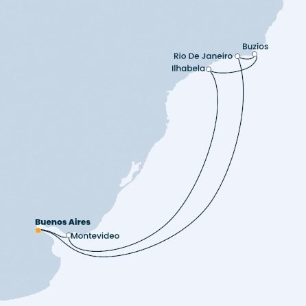 Argentína, Brazília, Uruguaj z Buenos Aires na lodi Costa Fortuna