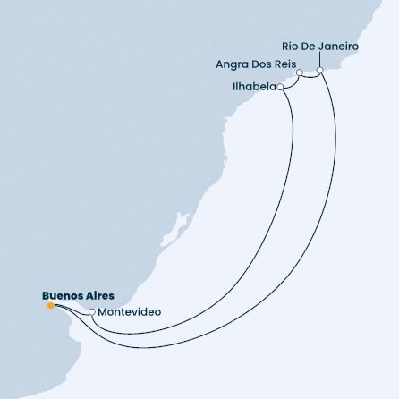 Argentína, Brazília, Uruguaj z Buenos Aires na lodi Costa Fortuna