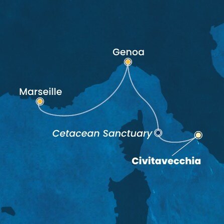 Taliansko, Francúzsko z Civitavechie na lodi Costa Smeralda