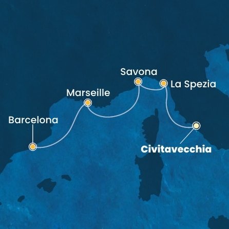 Taliansko, Francúzsko, Španielsko z Civitavechie na lodi Costa Toscana Taliansko, Francúzsko, Španielsko z Civitavechie na lodi Costa Toscana