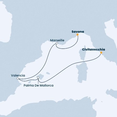 Taliansko, Španielsko, Francúzsko z Civitavechie na lodi Costa Diadema