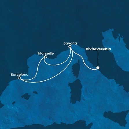 Taliansko, Španielsko, Francúzsko z Civitavechie na lodi Costa Fortuna