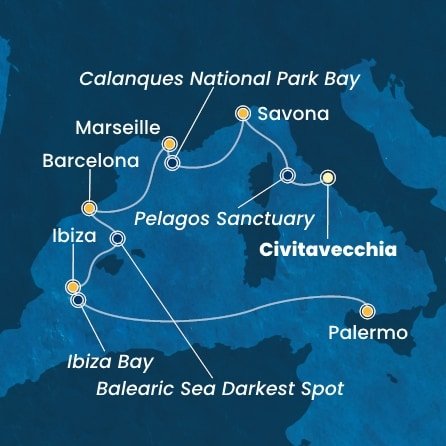 Taliansko, Francúzsko, Španielsko z Civitavechie na lodi Costa Toscana
