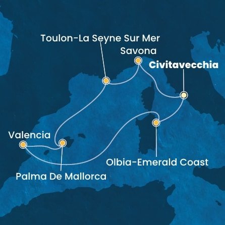 Taliansko, Francúzsko, Španielsko z Civitavechie na lodi Costa Pacifica