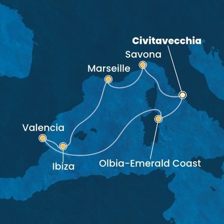 Taliansko, Francúzsko, Španielsko z Civitavechie na lodi Costa Pacifica