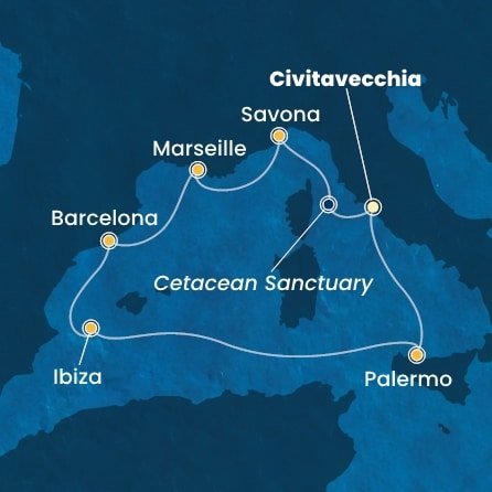 Taliansko, Francúzsko, Španielsko z Civitavechie na lodi Costa Smeralda
