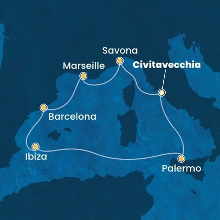 Taliansko, Francúzsko, Španielsko z Civitavechie na lodi Costa Smeralda