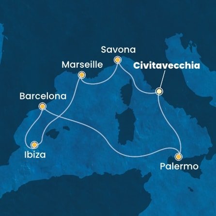 Taliansko, Francúzsko, Španielsko z Civitavechie na lodi Costa Smeralda