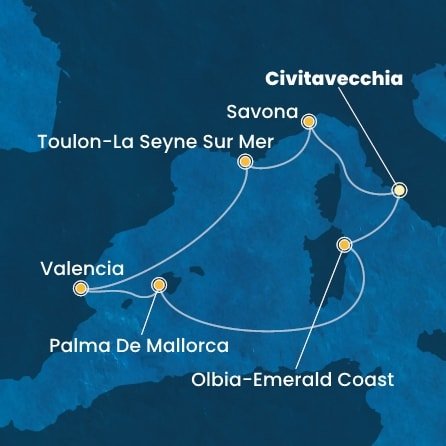 Taliansko, Francúzsko, Španielsko z Civitavechie na lodi Costa Pacifica