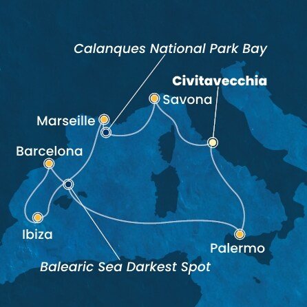 Taliansko, Francúzsko, Španielsko z Civitavechie na lodi Costa Smeralda