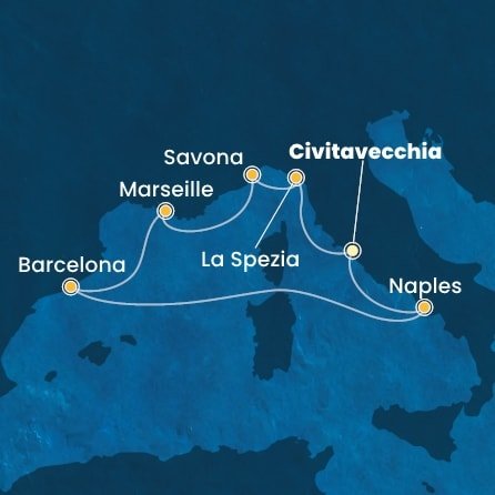 Taliansko, Francúzsko, Španielsko z Civitavechie na lodi Costa Toscana