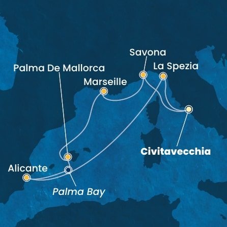 Taliansko, Francúzsko, Španielsko z Civitavechie na lodi Costa Pacifica
