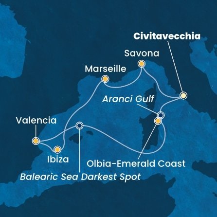 Taliansko, Francúzsko, Španielsko z Civitavechie na lodi Costa Pacifica