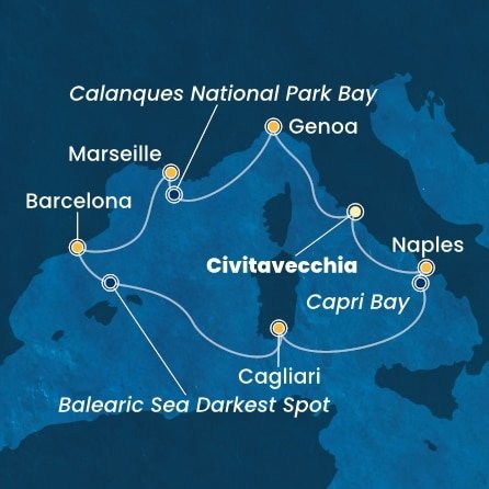 Taliansko, Francúzsko, Španielsko z Civitavechie na lodi Costa Toscana